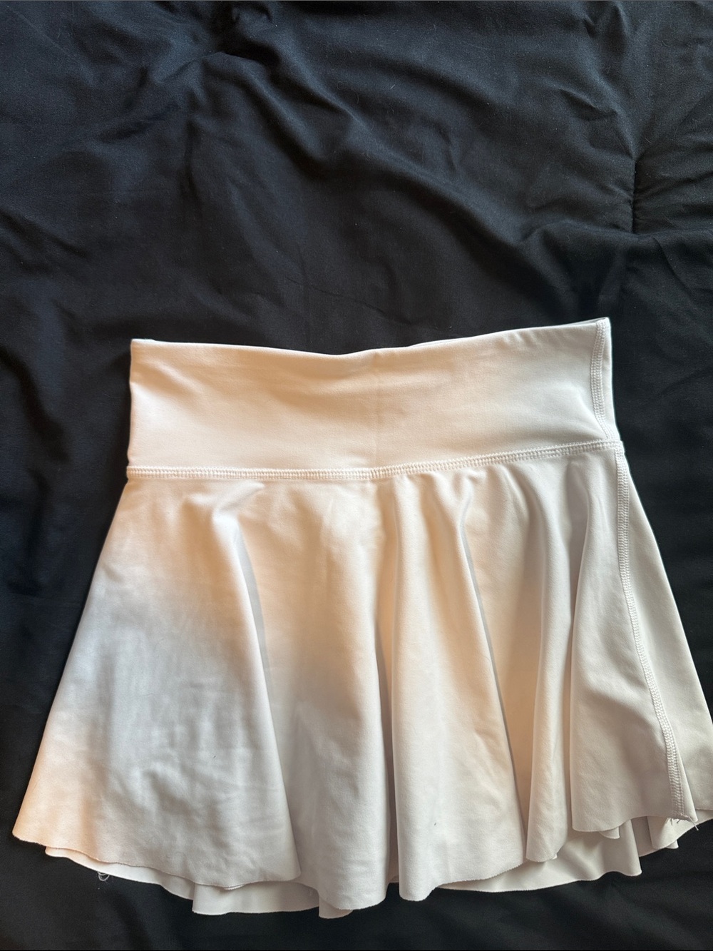 Girls' White Flared Skirt with Stretch Waistband